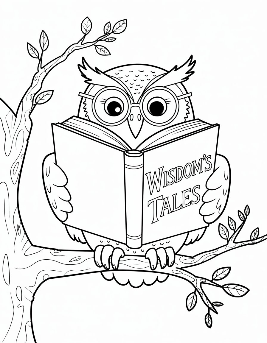 Owl Reading a Story