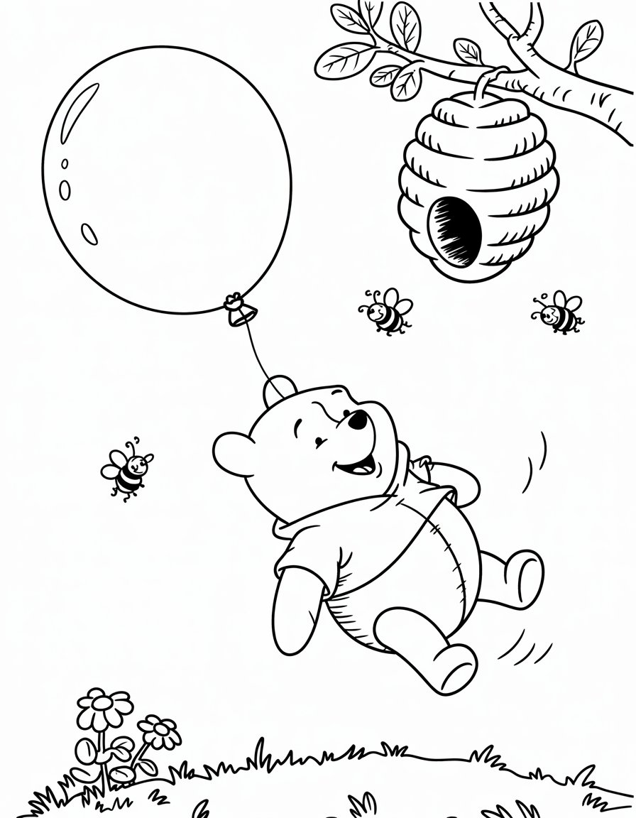 Pooh Bear Floating Up