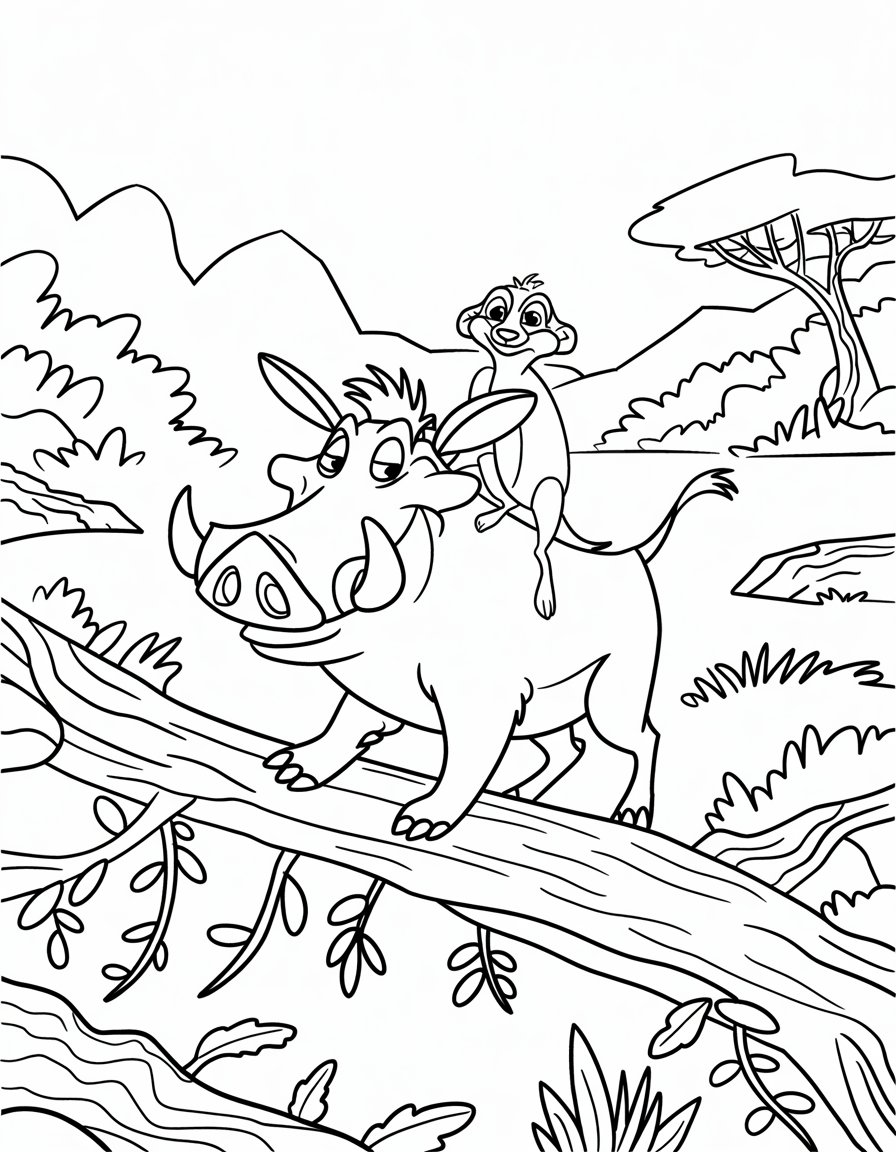 Pumbaa and Timon Strolling