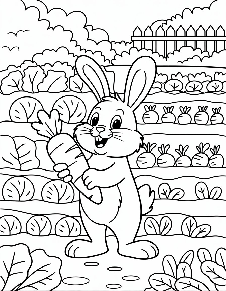 Rabbit Tending His Garden