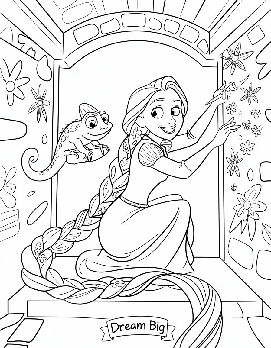 Rapunzel Painting Her Tower