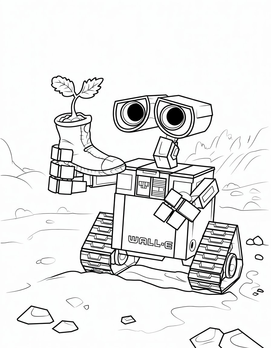 Wall-E Holding a Plant