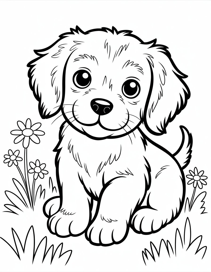 baby puppy coloring page