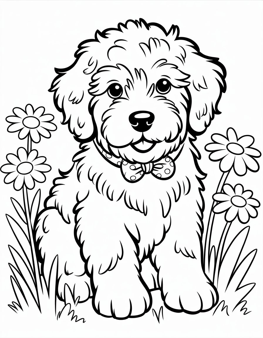 bernedoodle coloring page