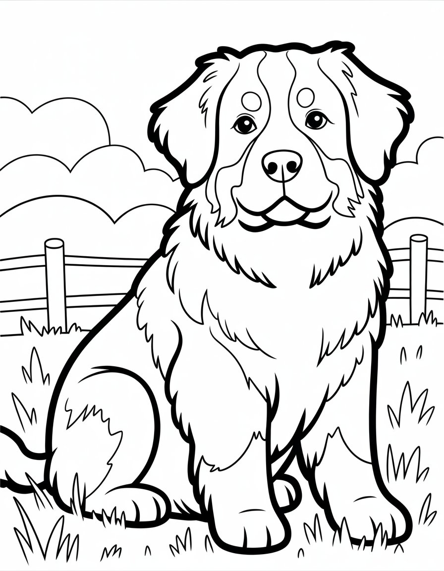 bernese mountain dog coloring page