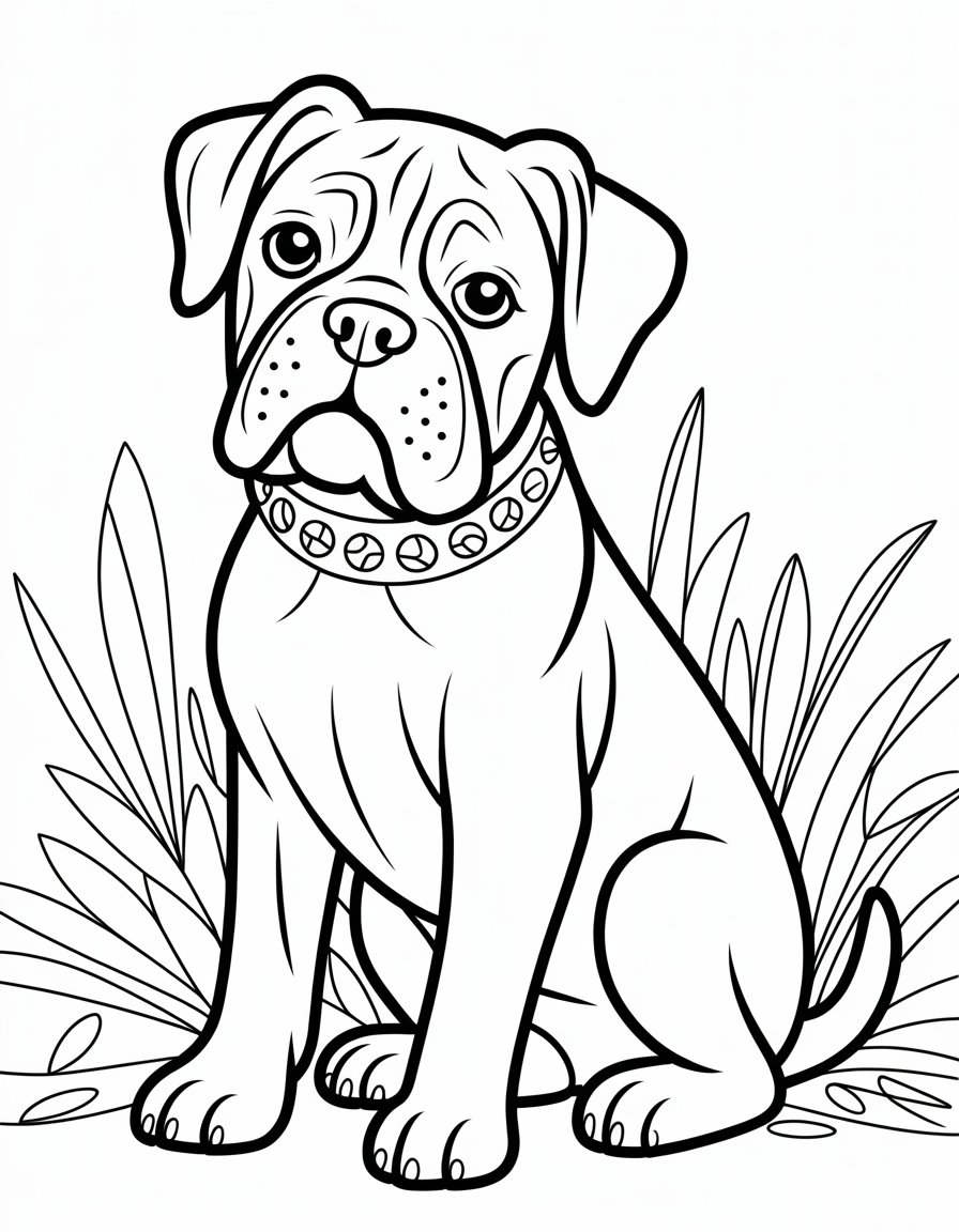 boxer dog coloring page