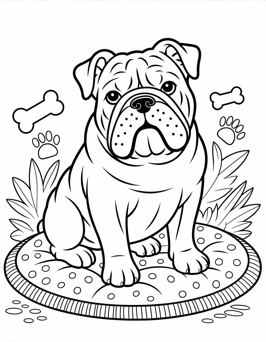 bull dog coloring page