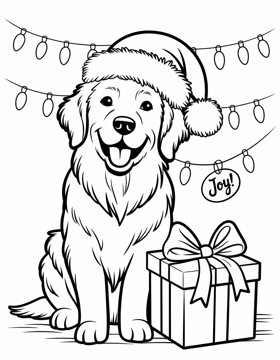 christmas dog coloring page