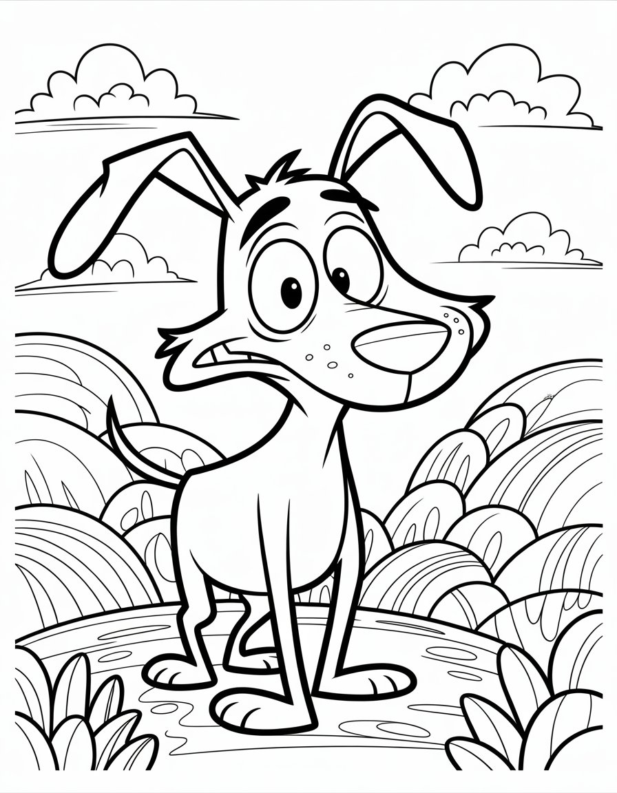 courage the cowardly dog coloring page