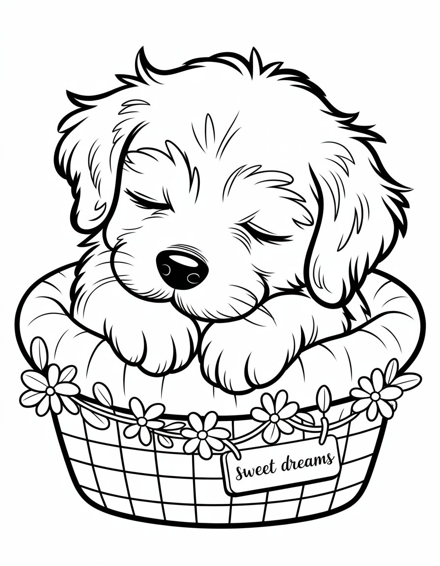 cute puppy coloring page