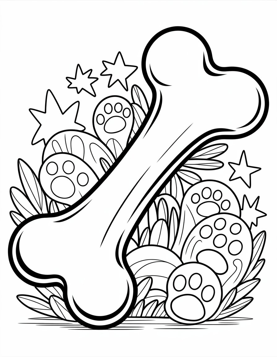 dog bone coloring page