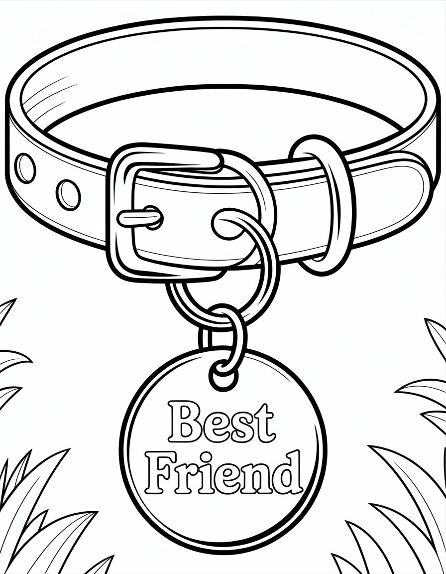 dog collar coloring page