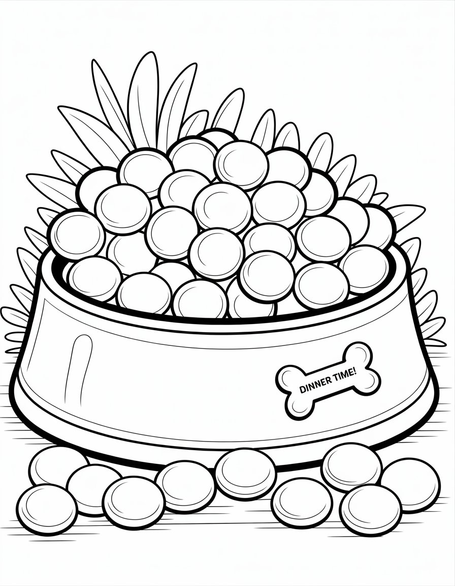 dog food coloring page