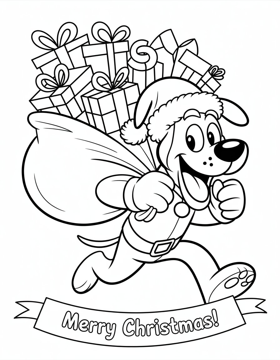 dog man christmas coloring page