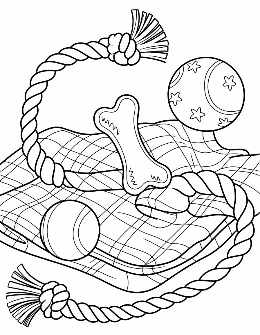 dog toy coloring page