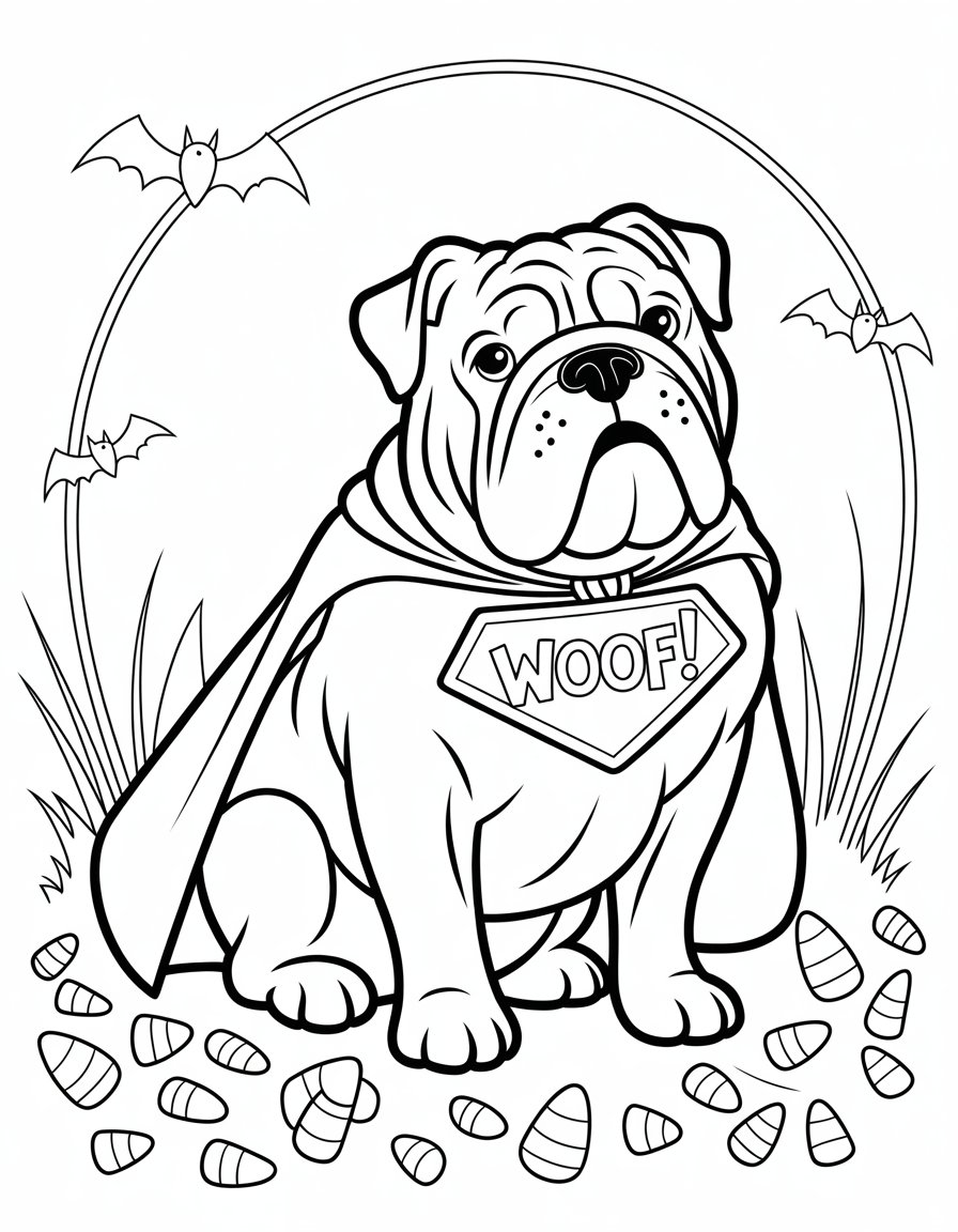 halloween dog coloring page