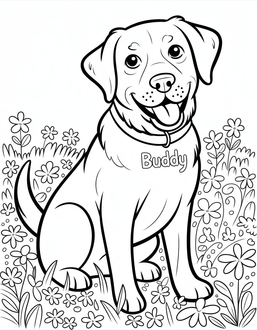 labrador dog coloring page