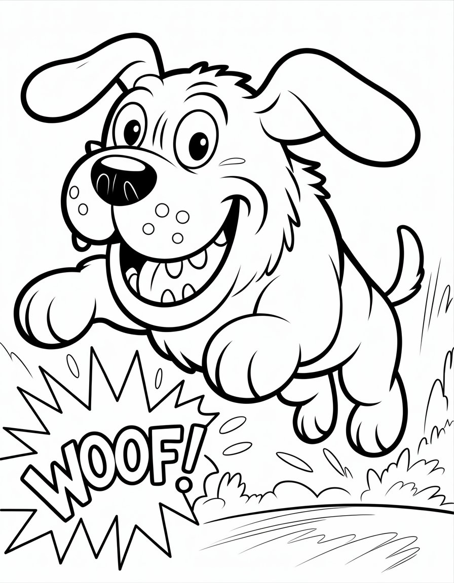 scary dog coloring page