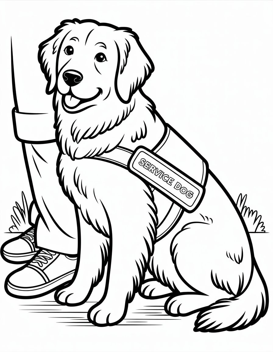 service dog coloring page