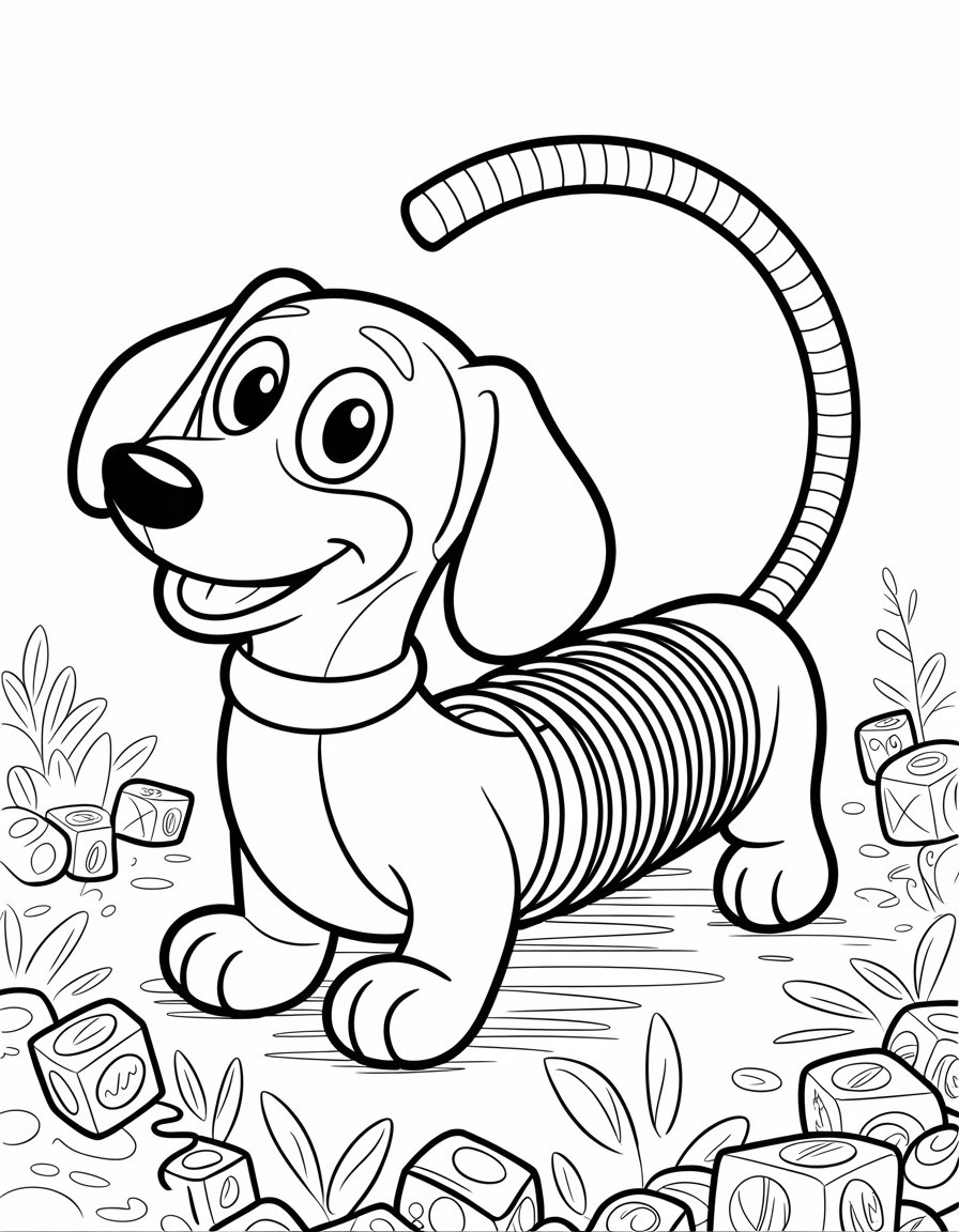 toy story slinky dog coloring page