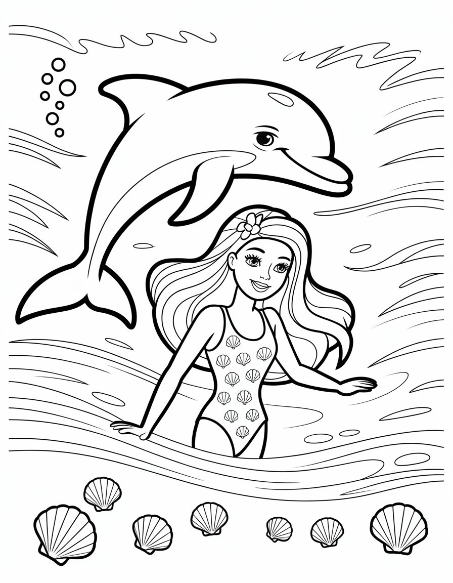 barbie dolphin magic coloring page