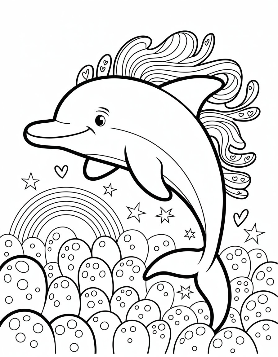 lisa frank dolphin coloring page