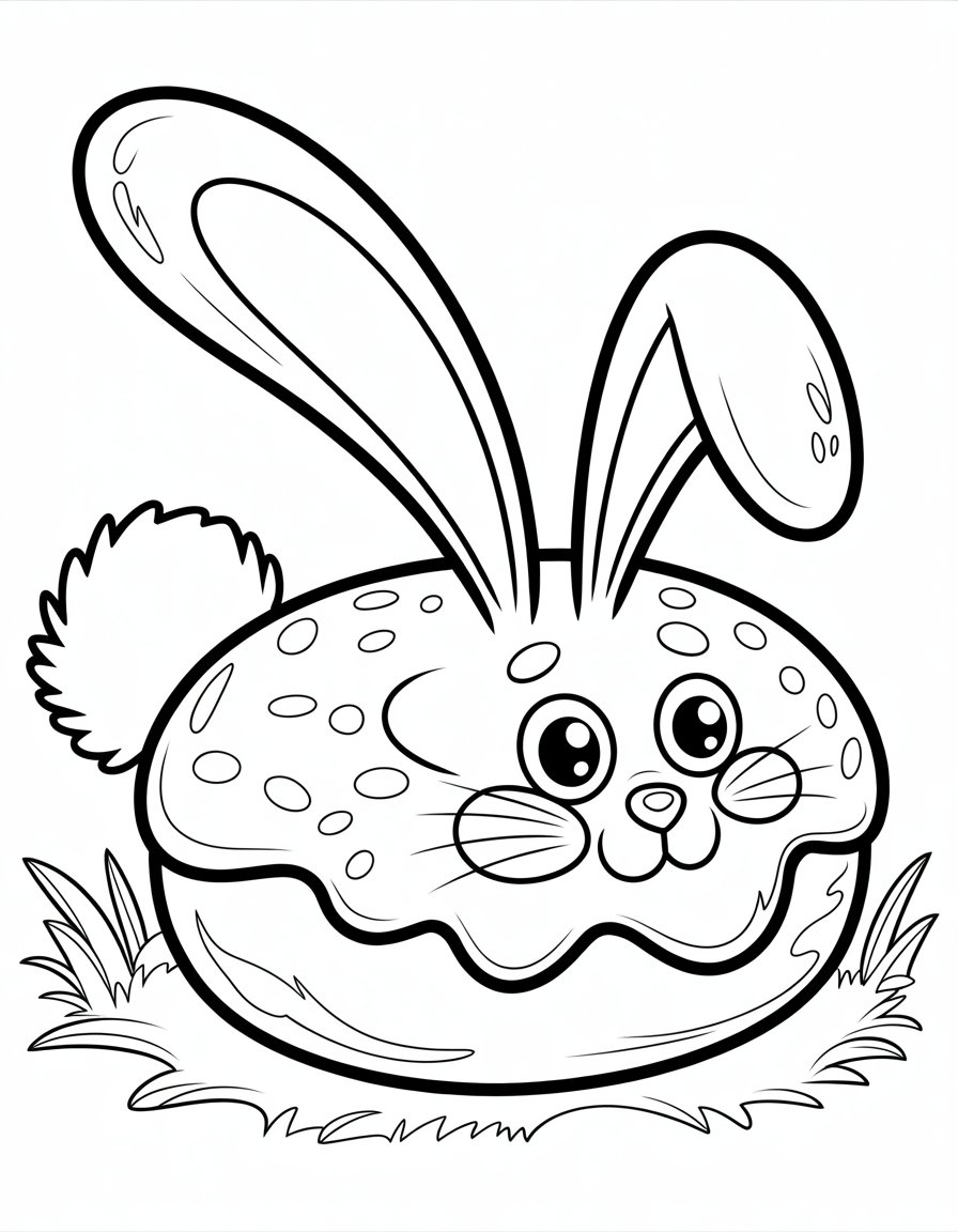 bunny donut coloring page