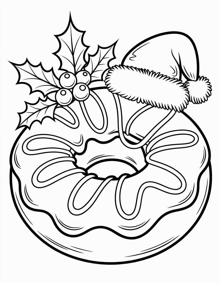christmas donut coloring page