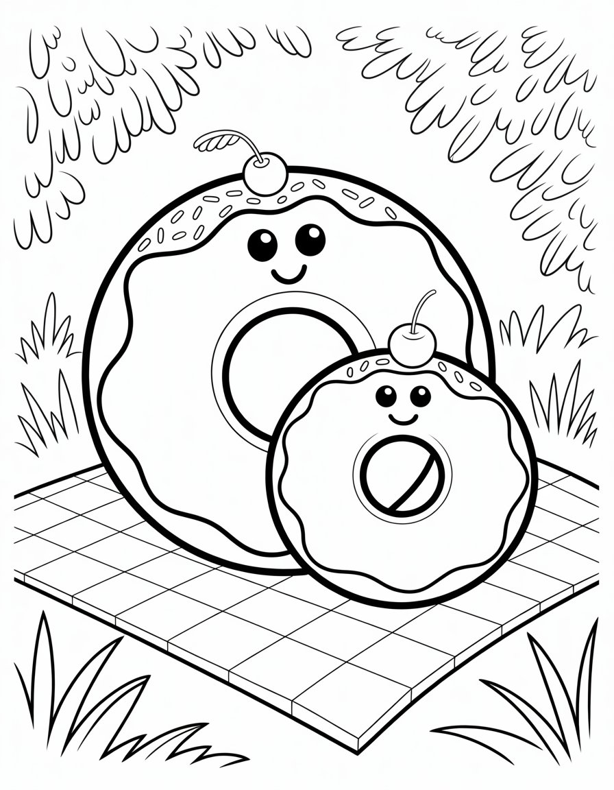 donuts with dad coloring page