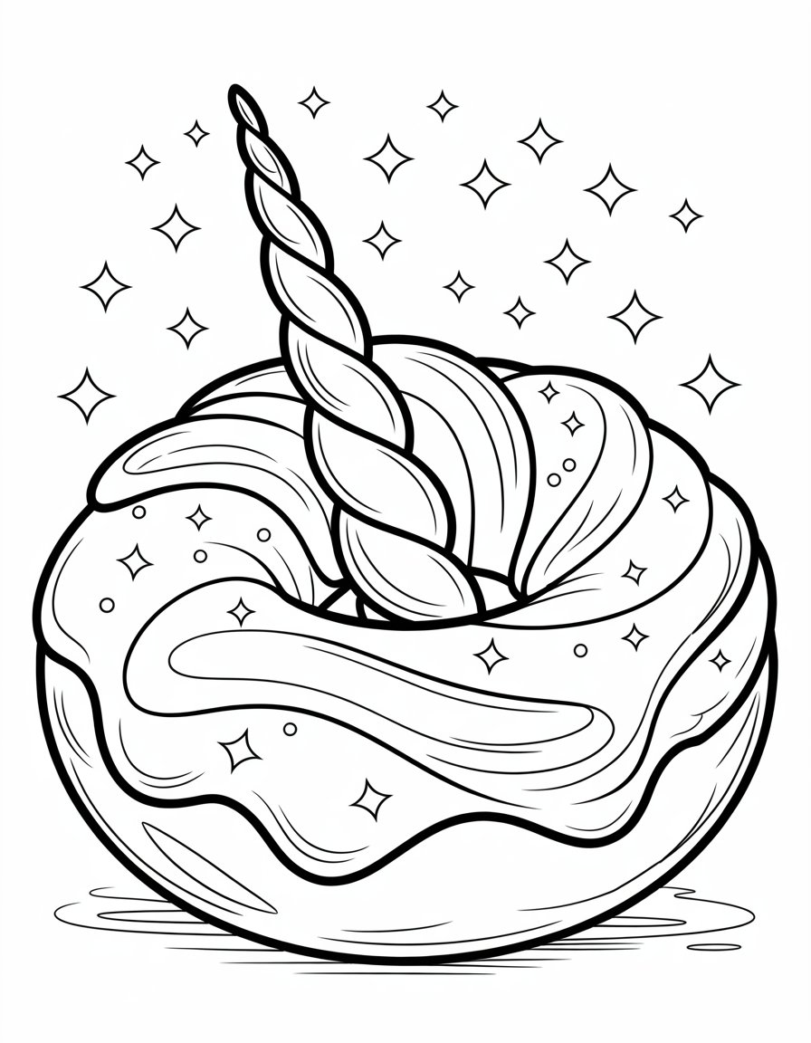 Donut Coloring Pages