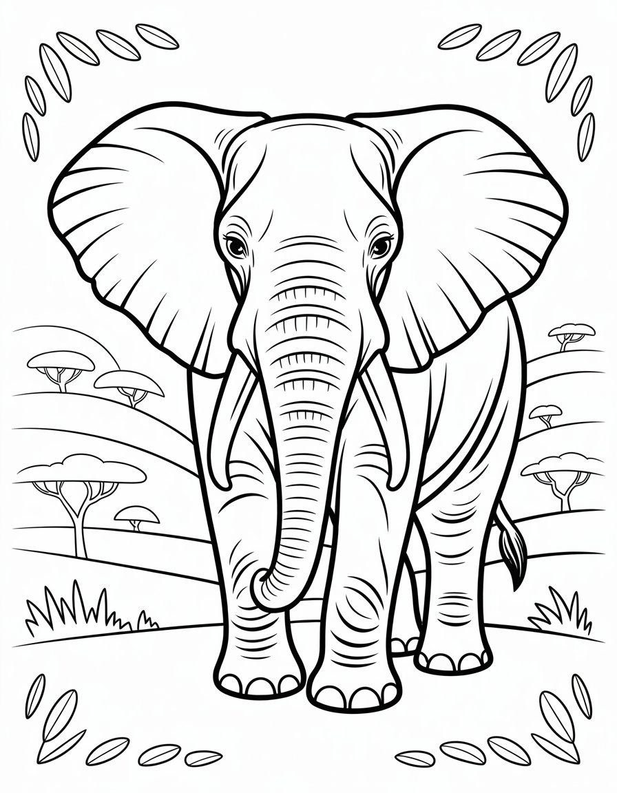 african elephant coloring page