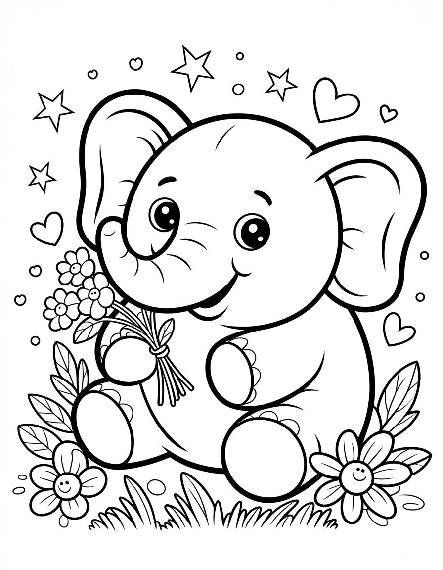 elephant squishmallow coloring page