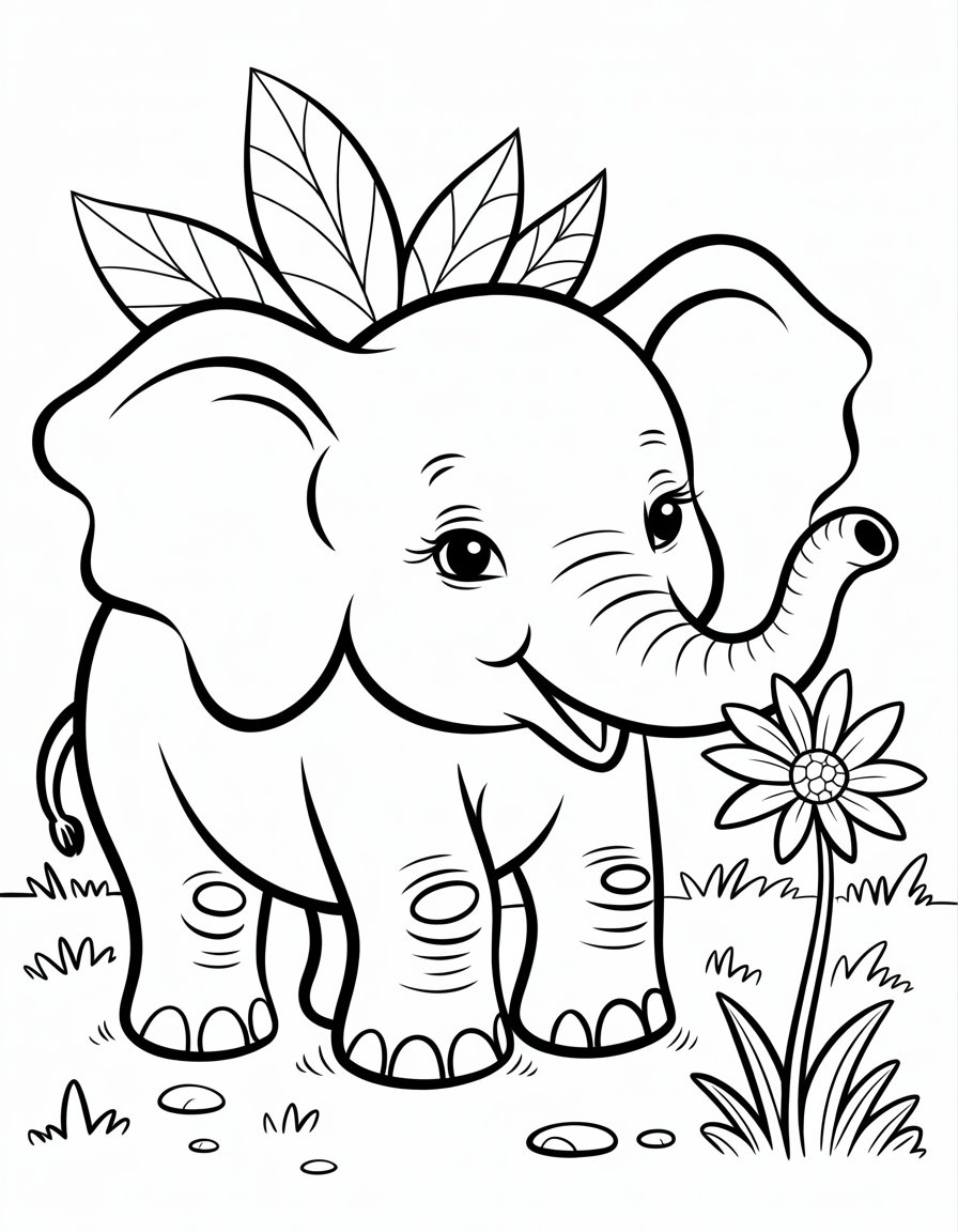 elephant trunk coloring page