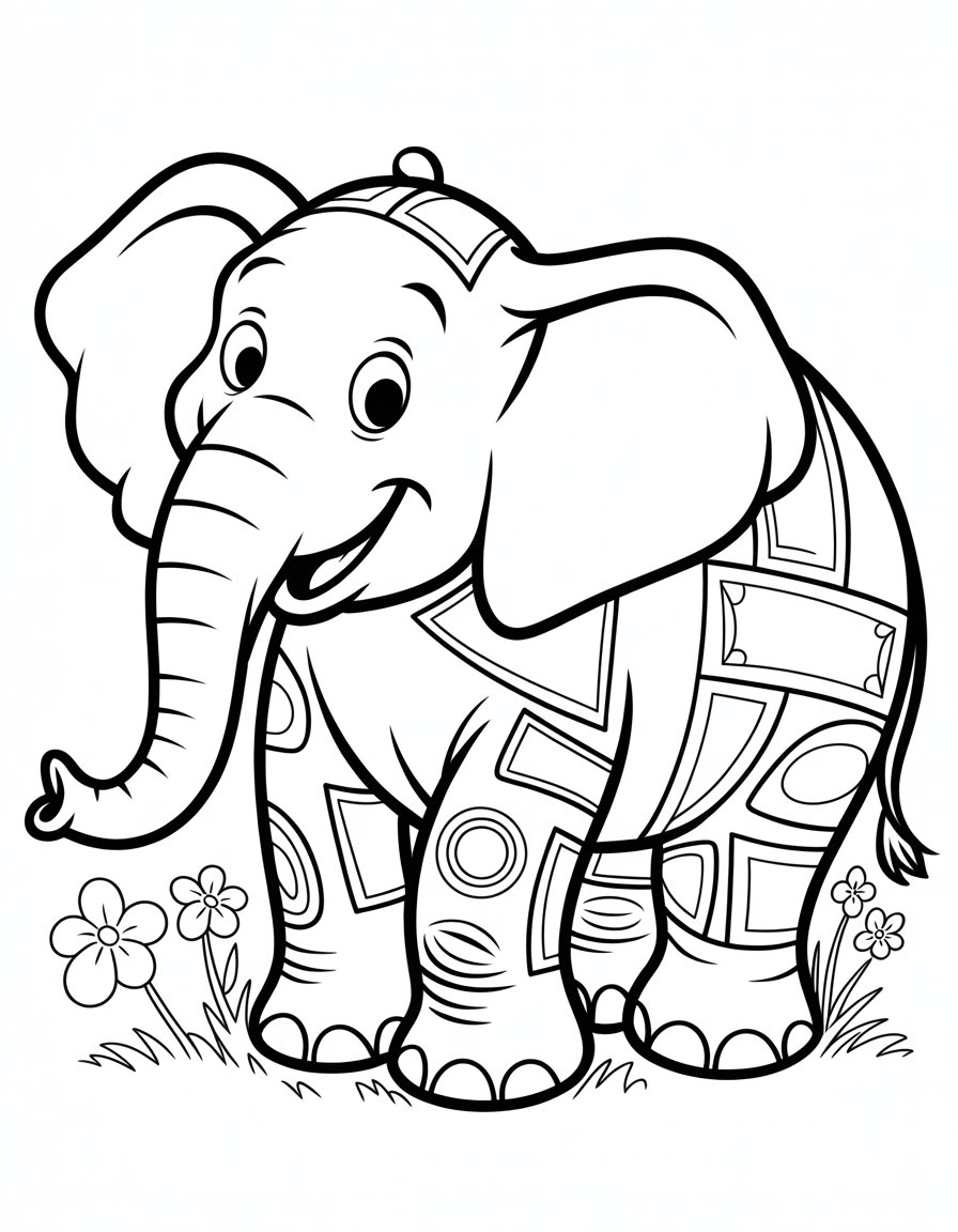 elmer elephant coloring page