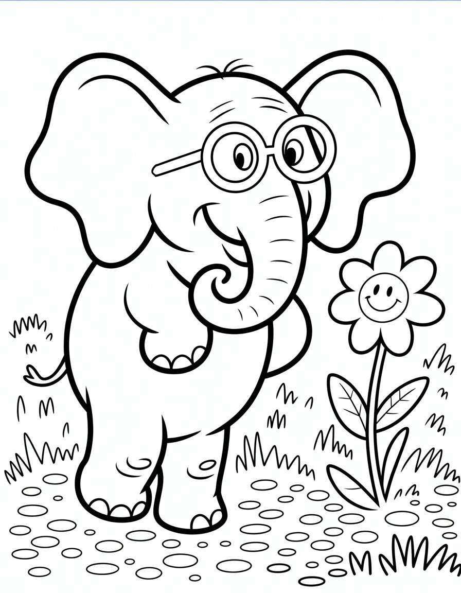 gerald elephant coloring page