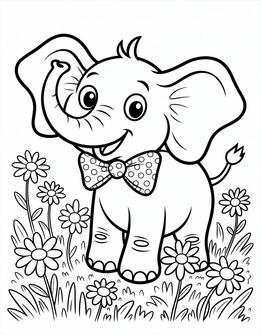 smiling critters elephant coloring page