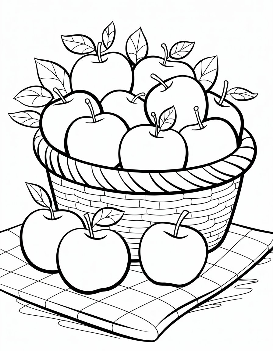 fall apple coloring page