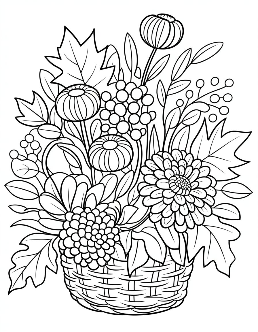 fall flower coloring page