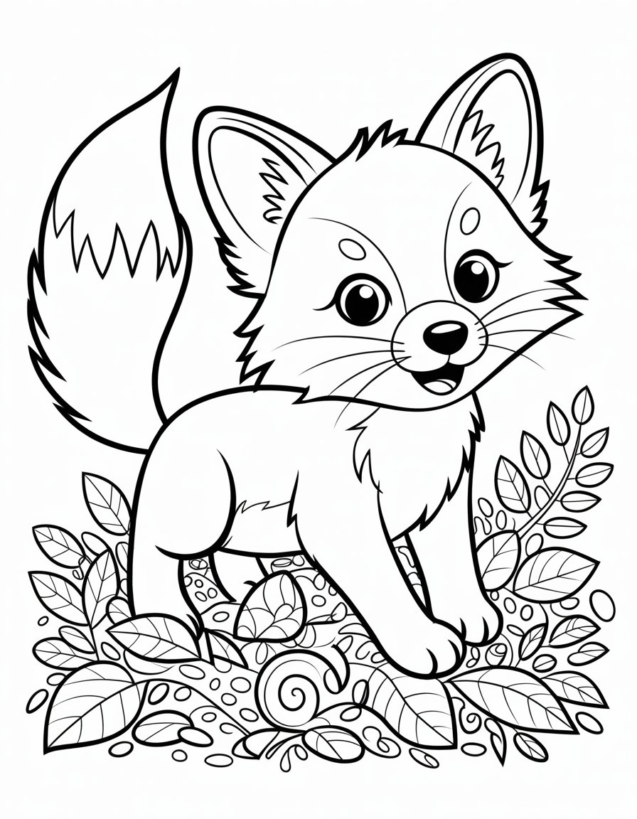 fall fox coloring page