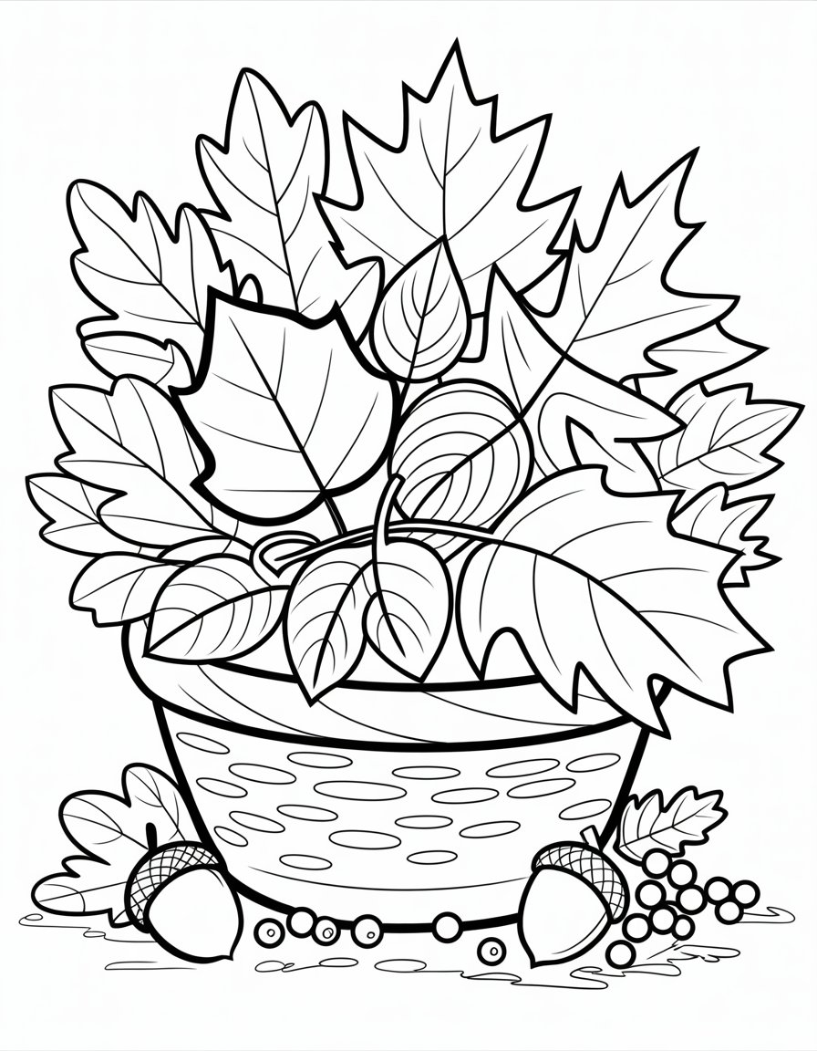 fall leaves coloring page