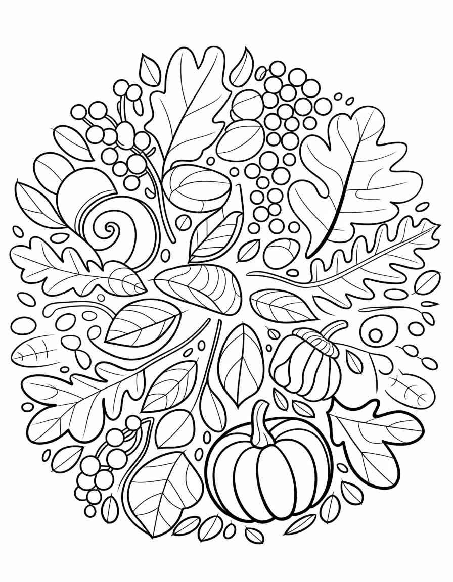 fall mandala coloring page