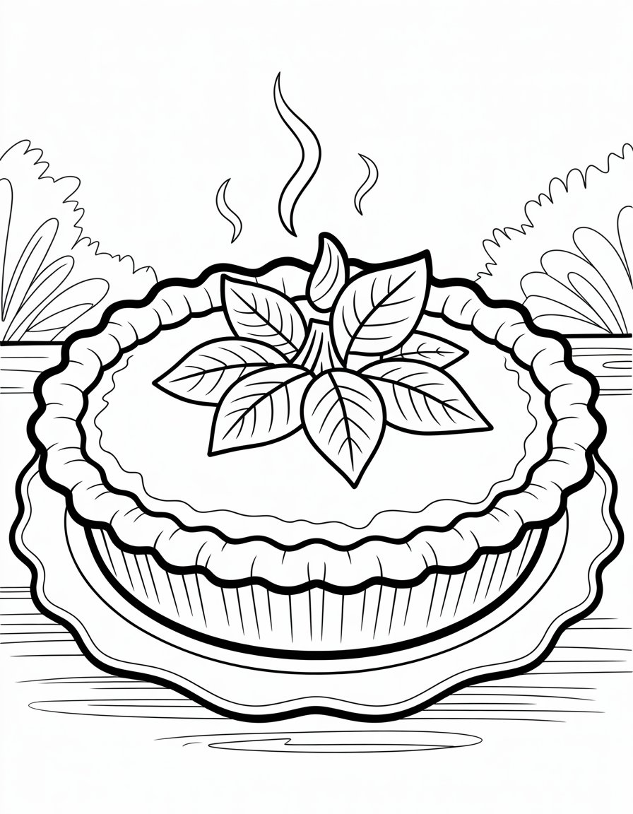 fall pie coloring page