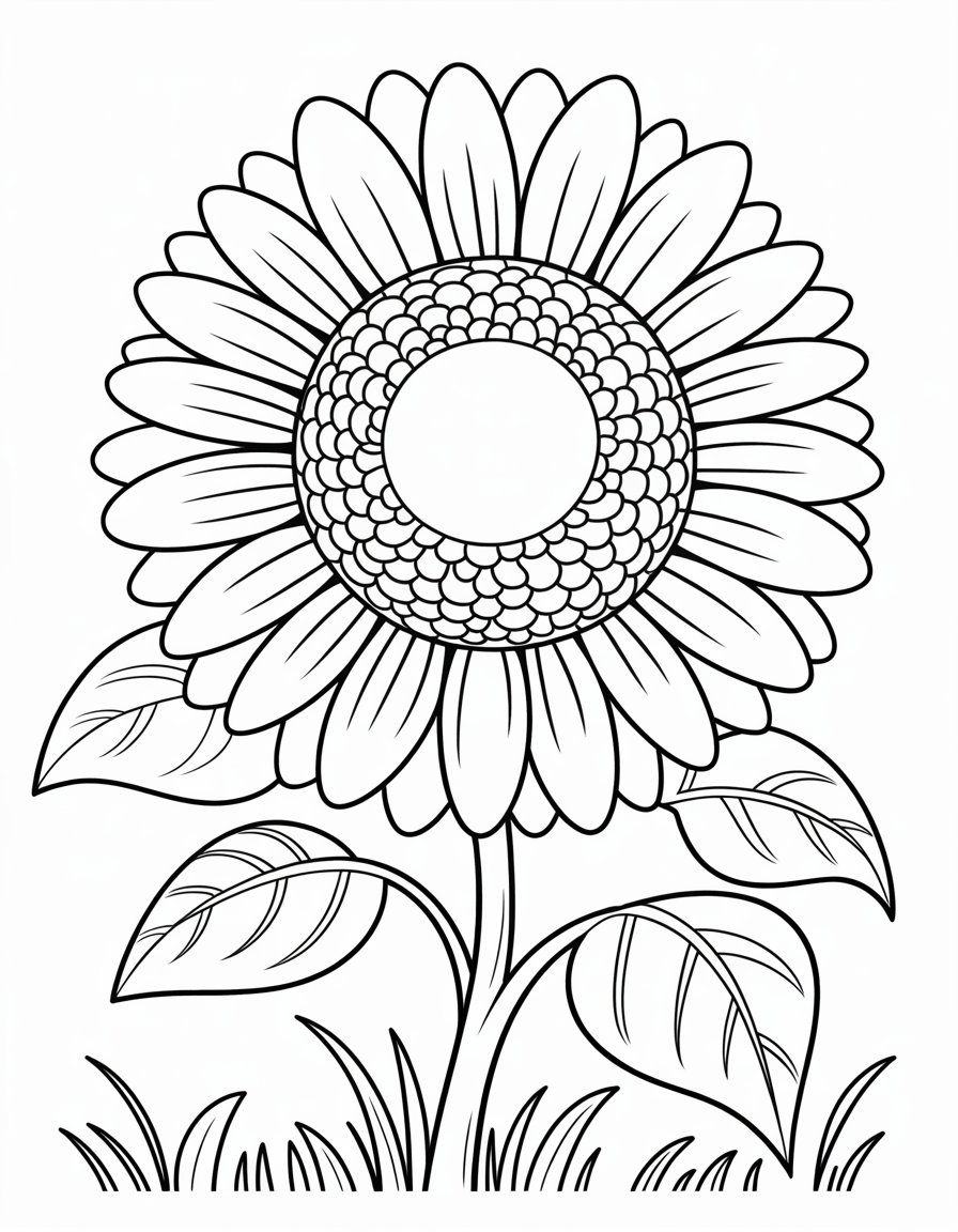 fall sunflower coloring page