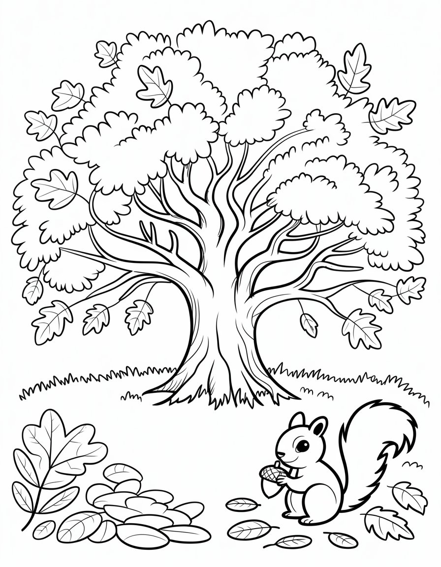 fall tree coloring page