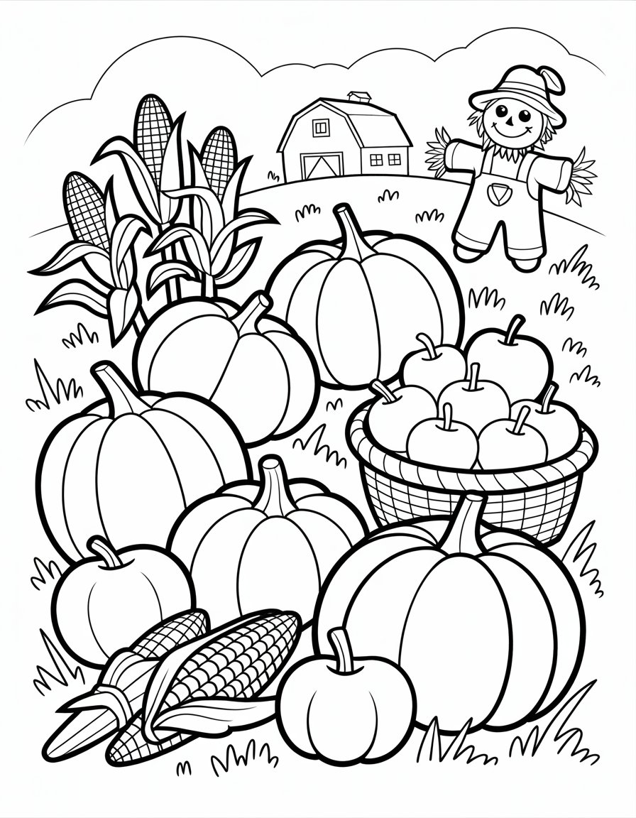 harvest coloring page