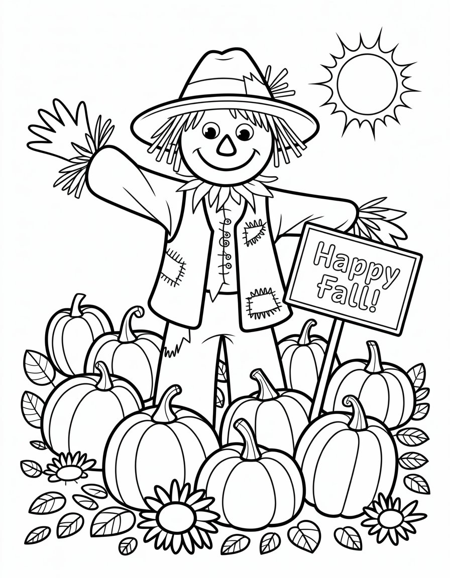 hello fall coloring page
