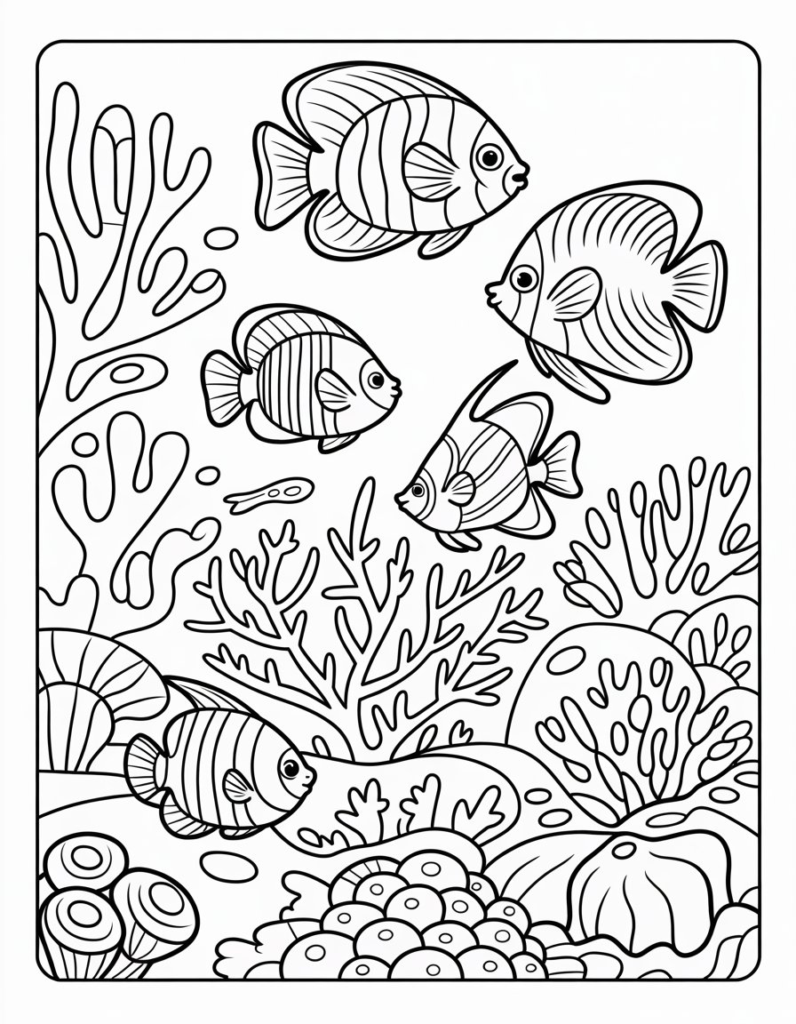 coral reef fish coloring page