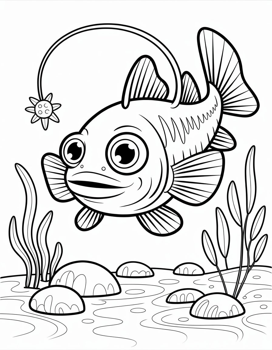 deep sea fish coloring page