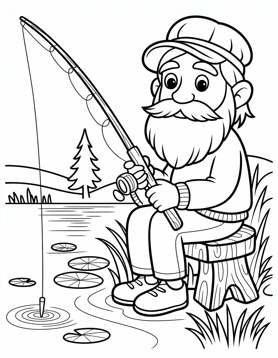 fisherman coloring page