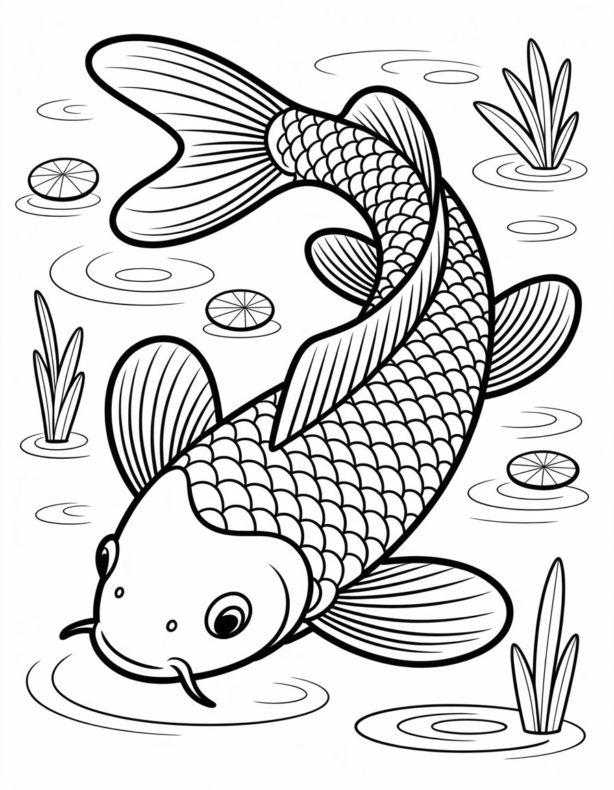 koi fish coloring page